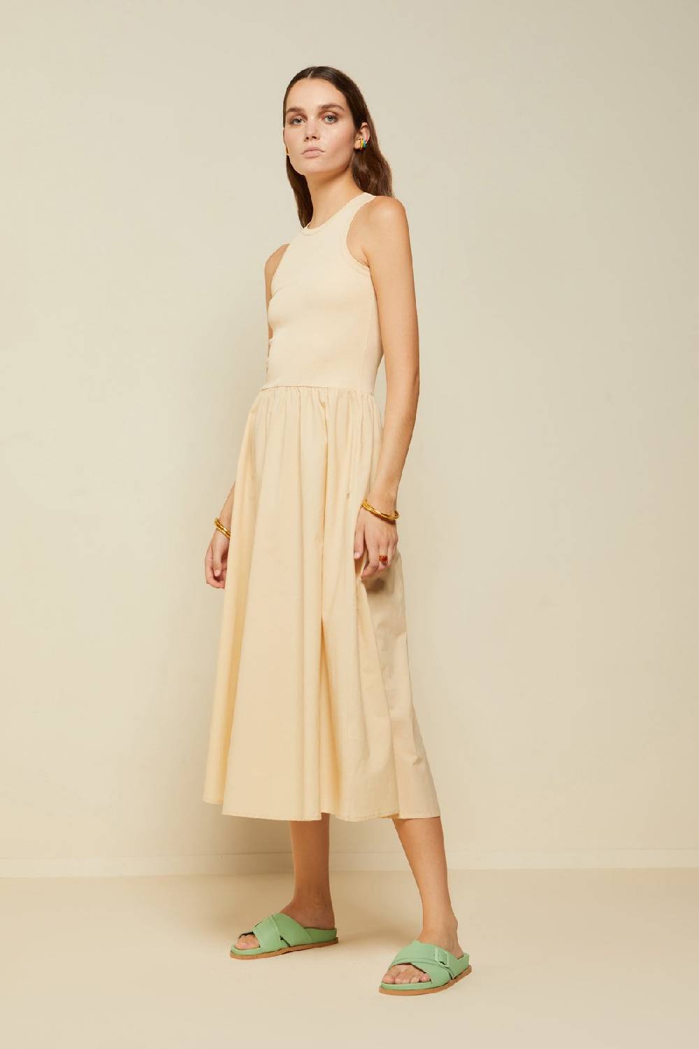 ottod'Ame Poplin midi dress with poodle skirt