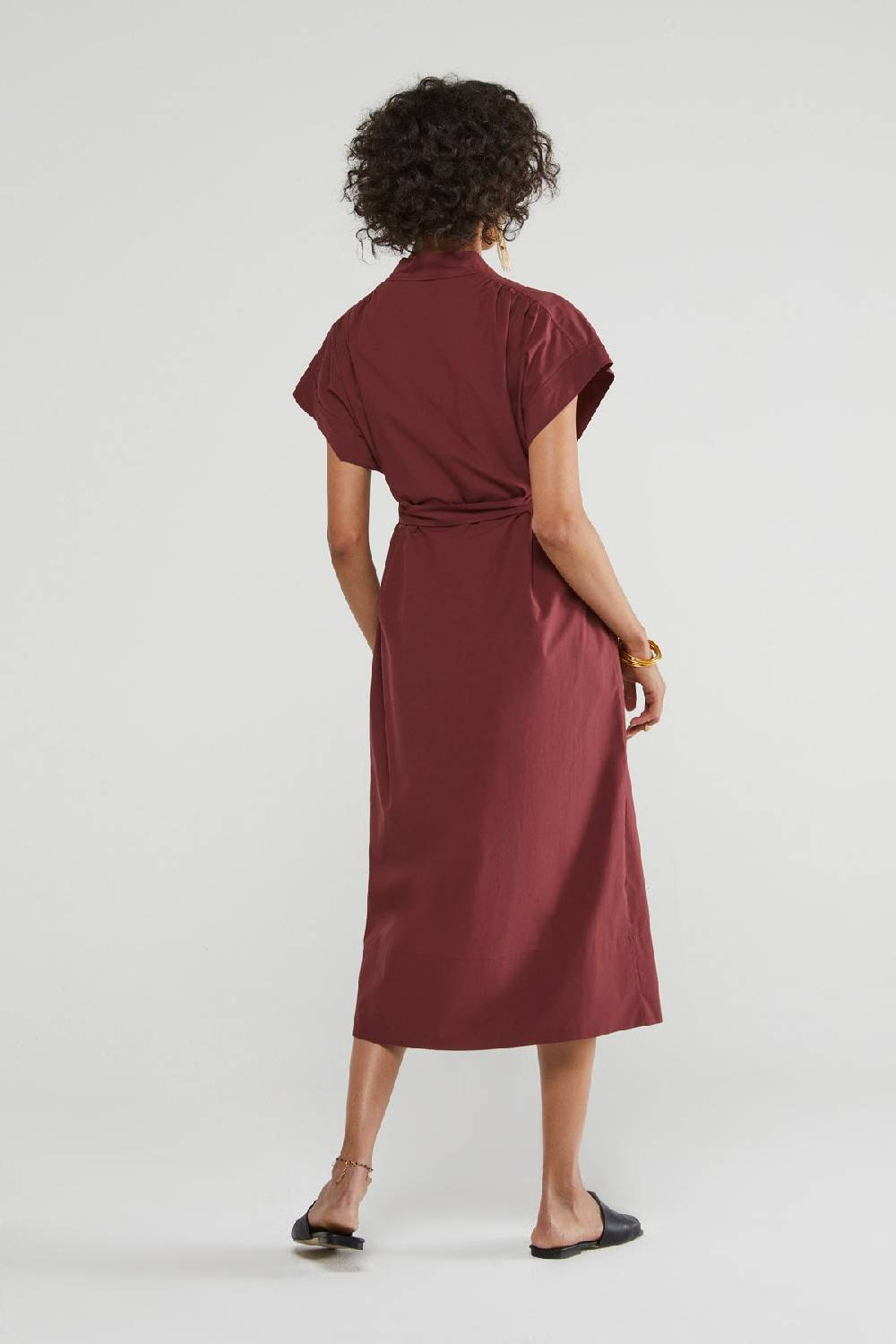 Ottod'Ame Poplin Midi Dress With Sash