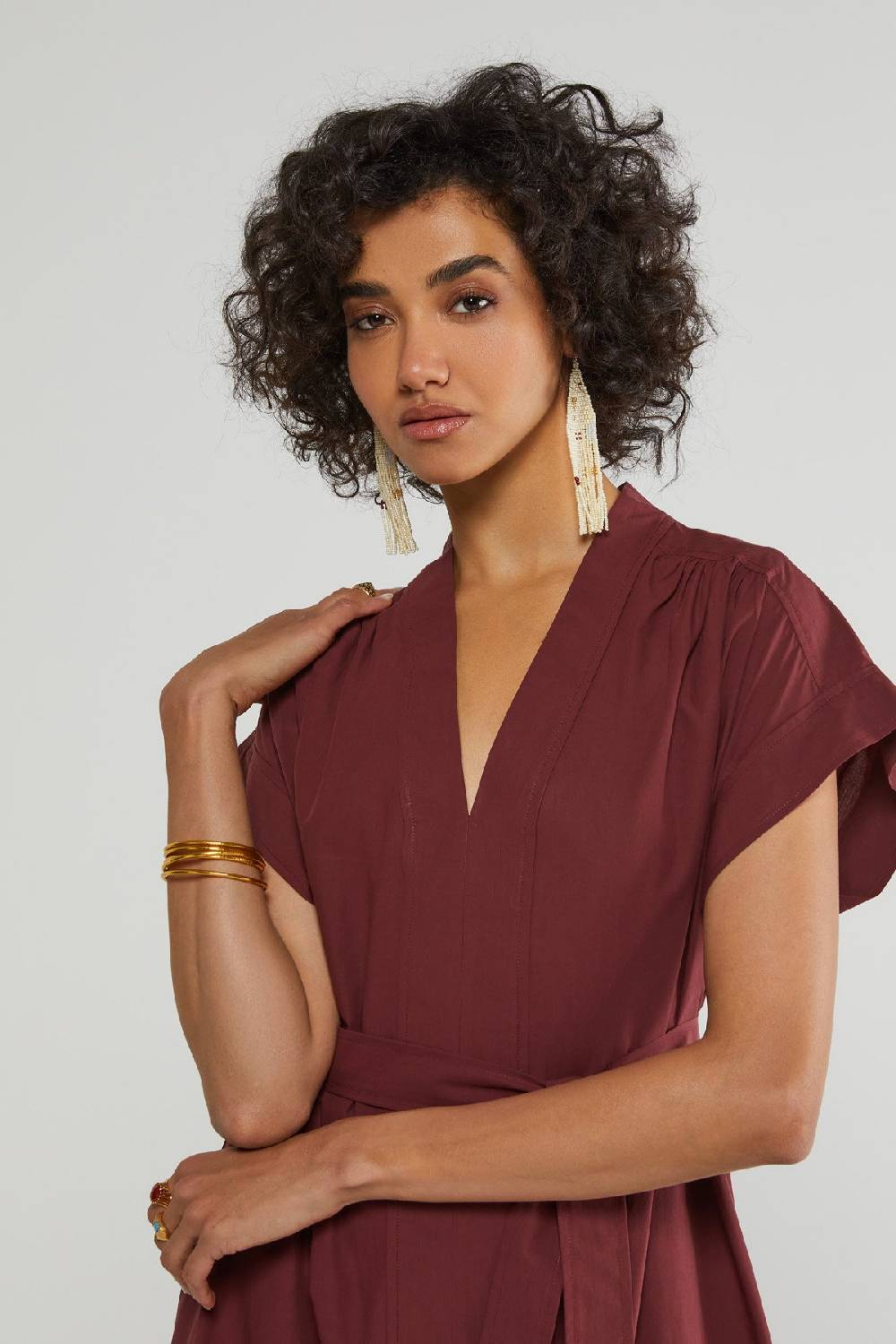 Ottod'Ame Poplin Midi Dress With Sash