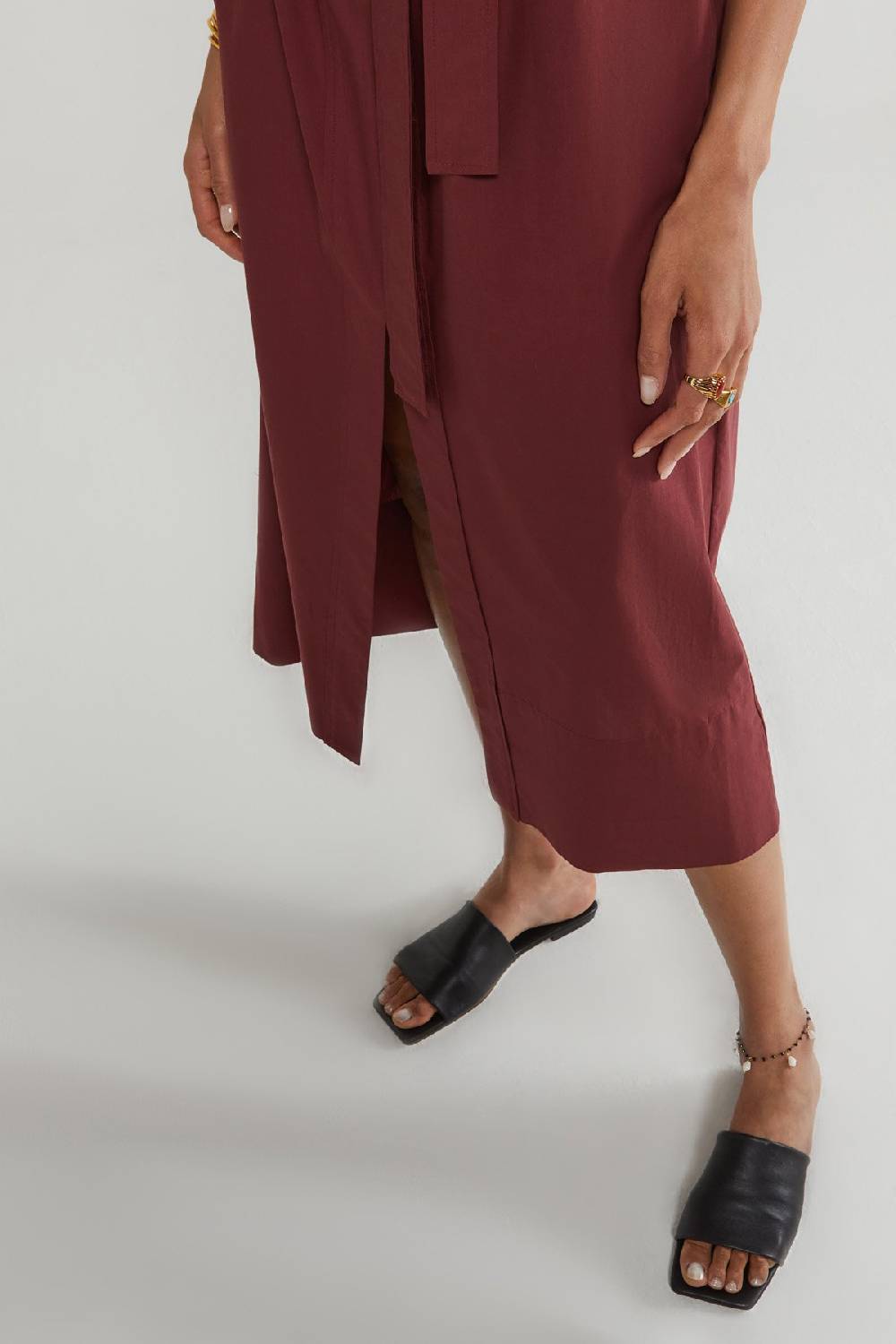 Ottod'Ame Poplin Midi Dress With Sash