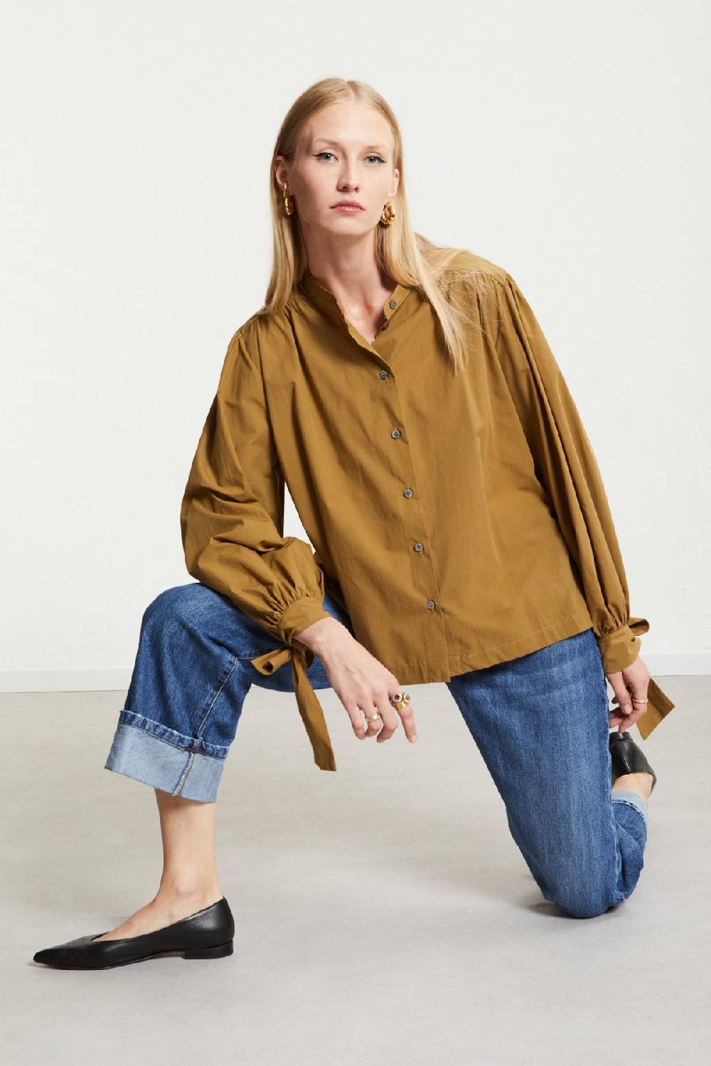 Ottod'Ame Poplin Shirt With Mandarin Collar