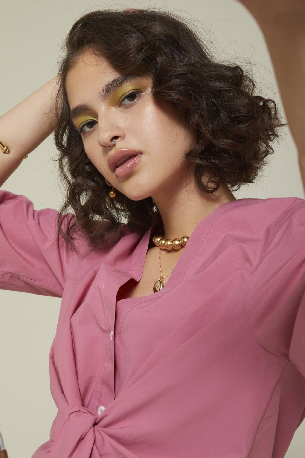 Ottod'Ame Poplin Short Dress With Knot