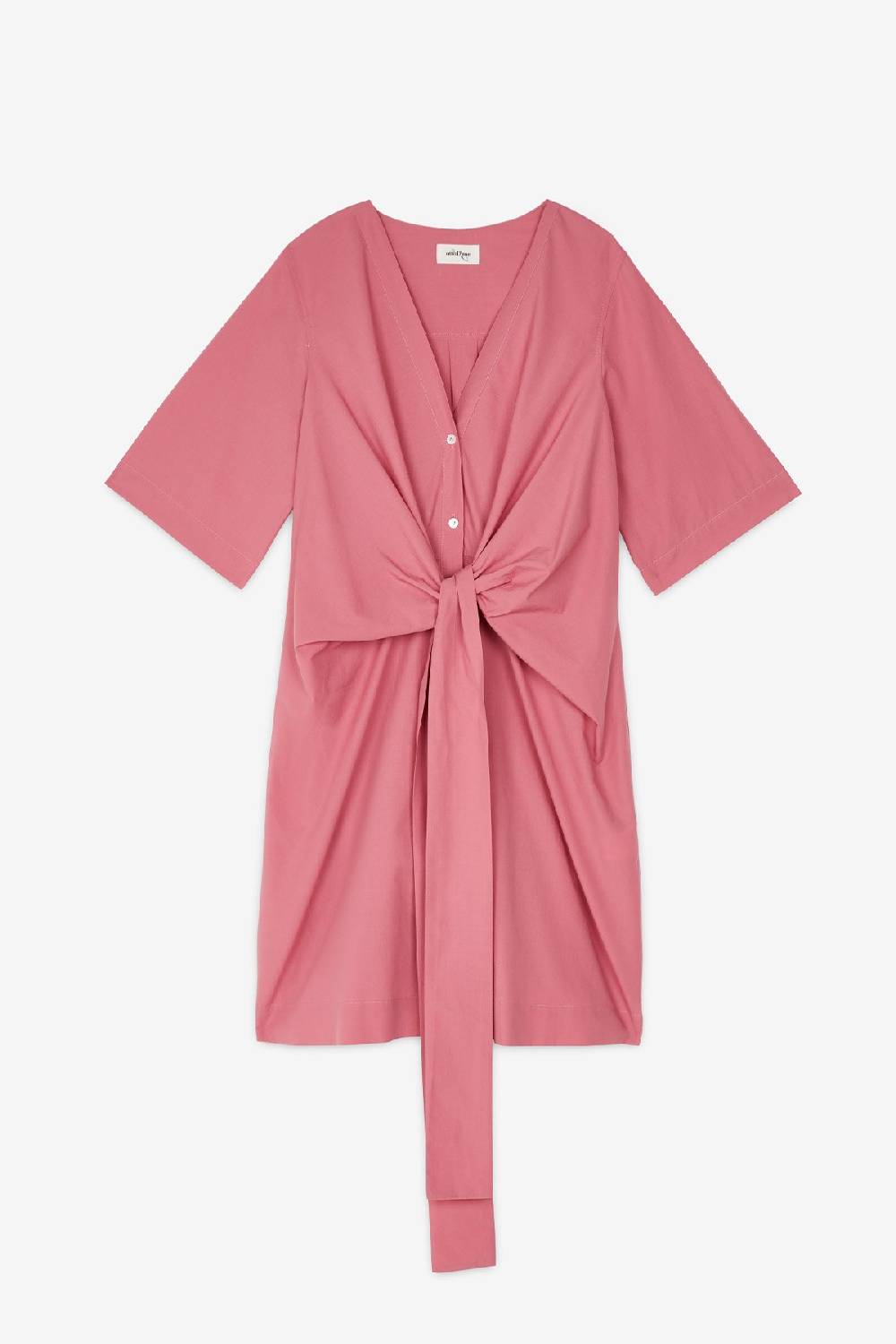 Ottod'Ame Poplin Short Dress With Knot