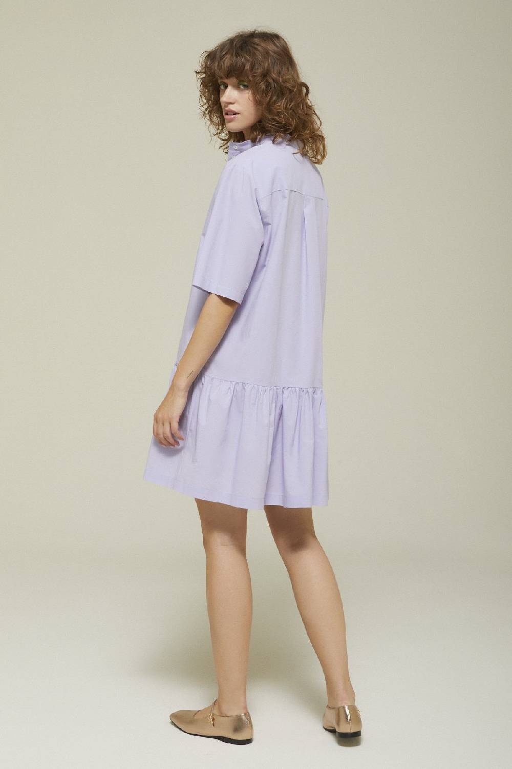 Ottod'Ame Poplin Short Dress With Ruffles