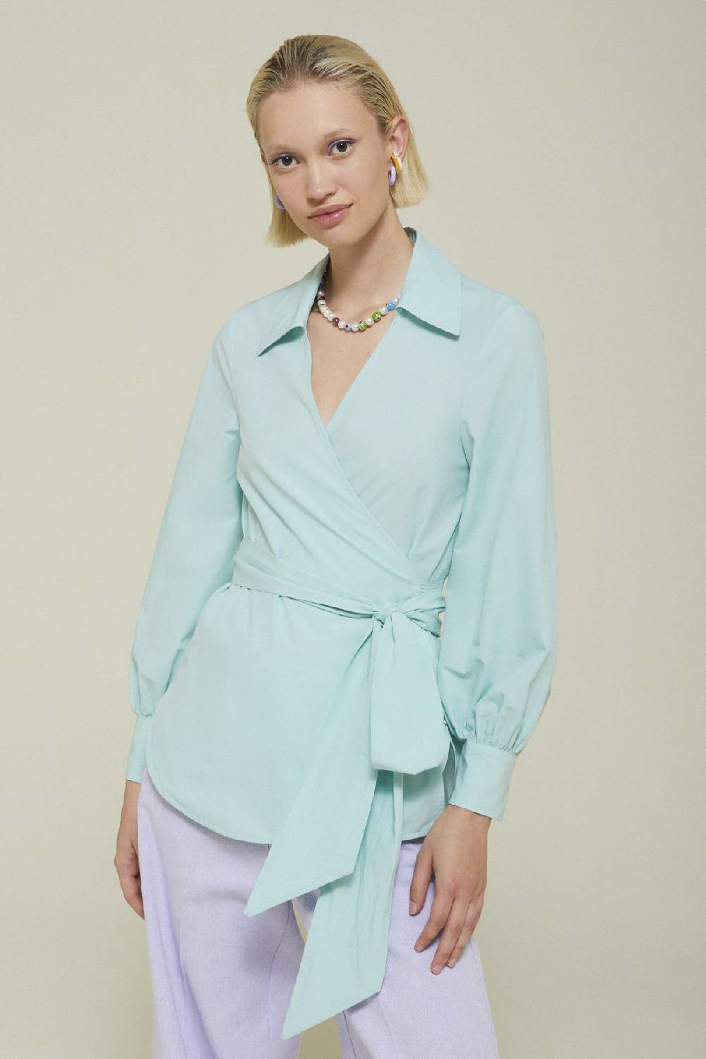 Ottod'Ame Poplin Sweater With Sash