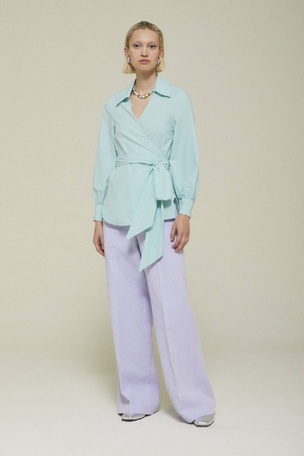 ottod'Ame Poplin sweater with sash