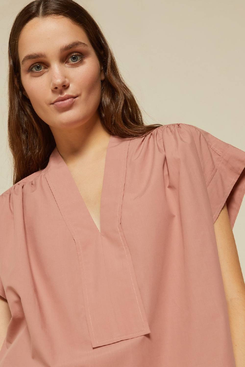 Ottod'Ame Poplin V-neck Sweater