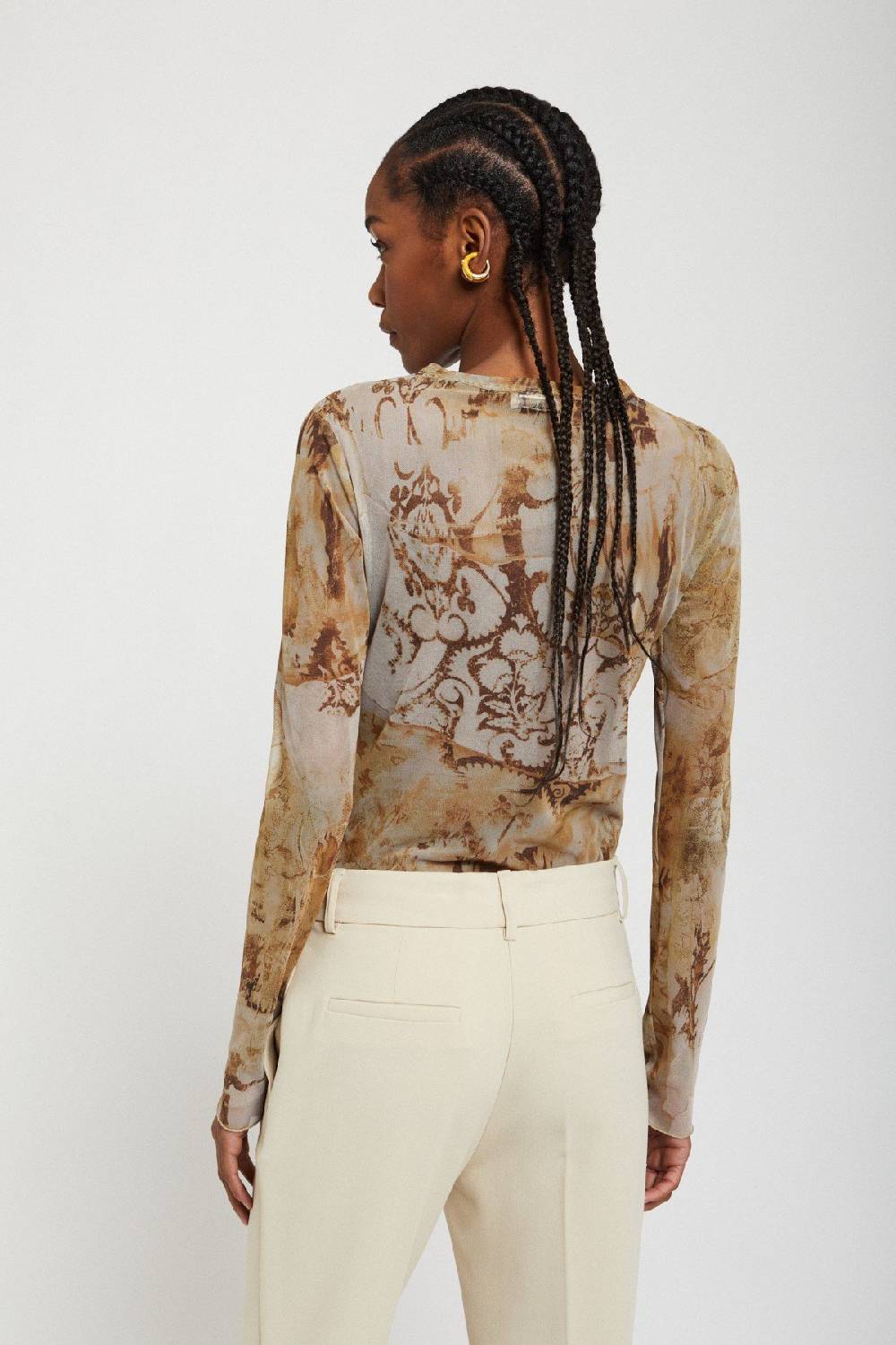 Ottod'Ame Printed And Veiled Blouse