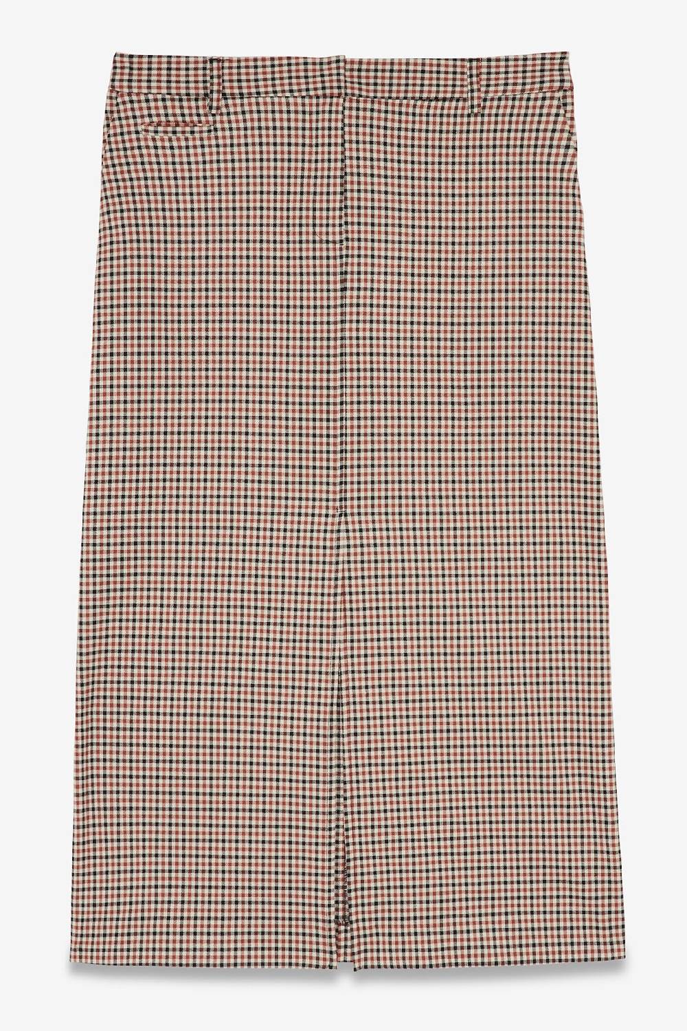 Ottod'Ame Printed Check Long Skirt
