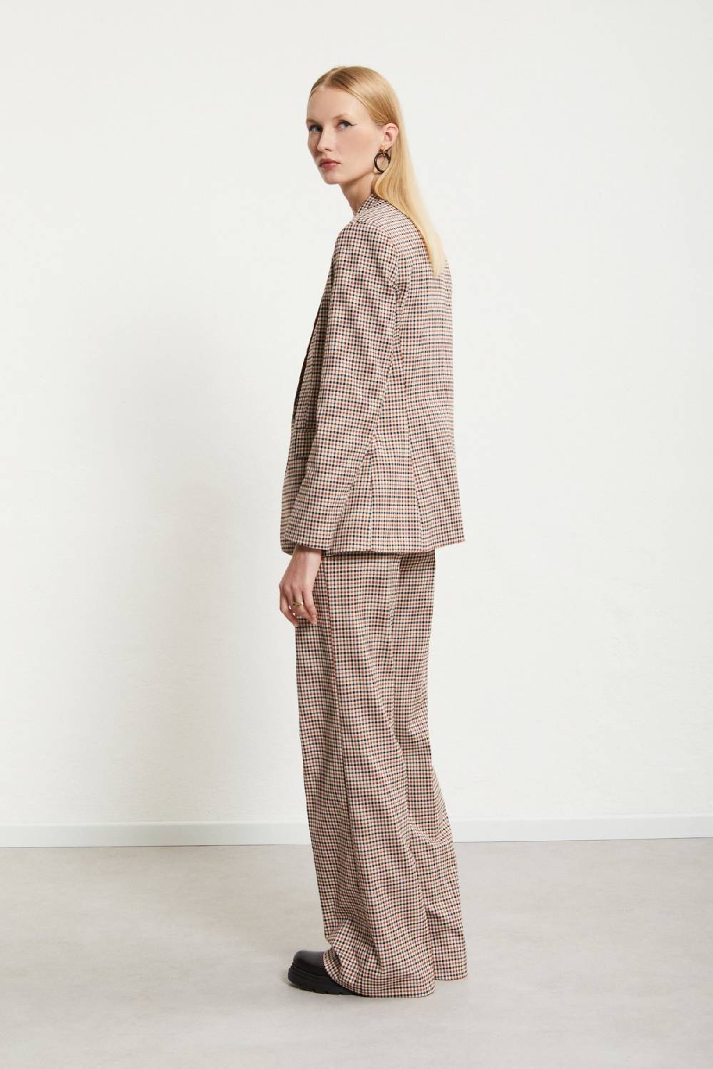 Ottod'Ame Printed Check Straight Trousers