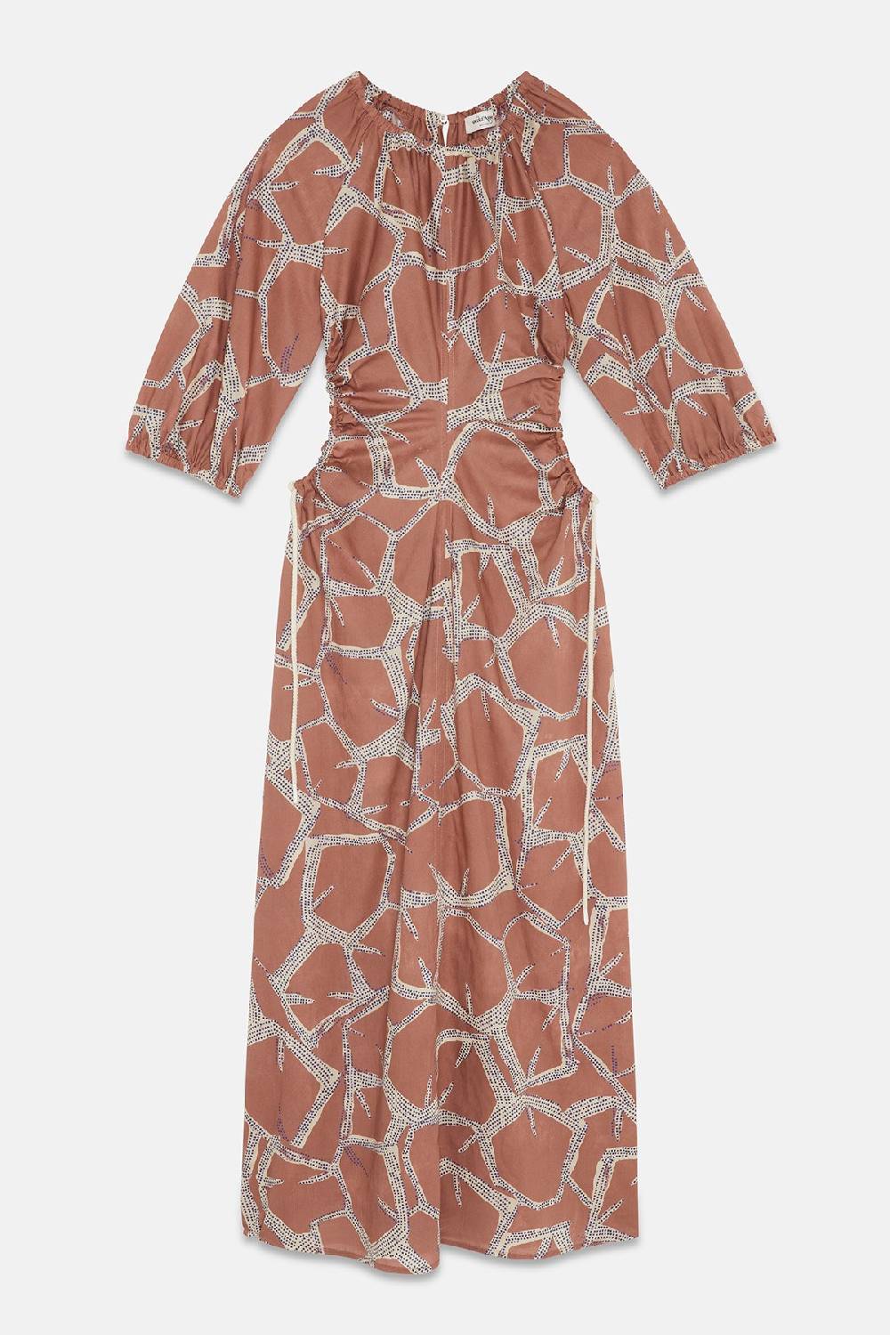 Ottod'Ame Printed Cotton Long Dress With Porthole