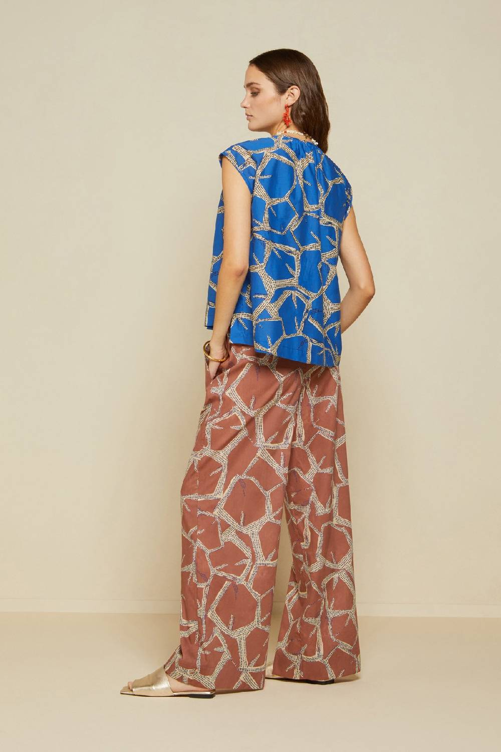 Ottod'Ame Printed Cotton Palazzo Trousers