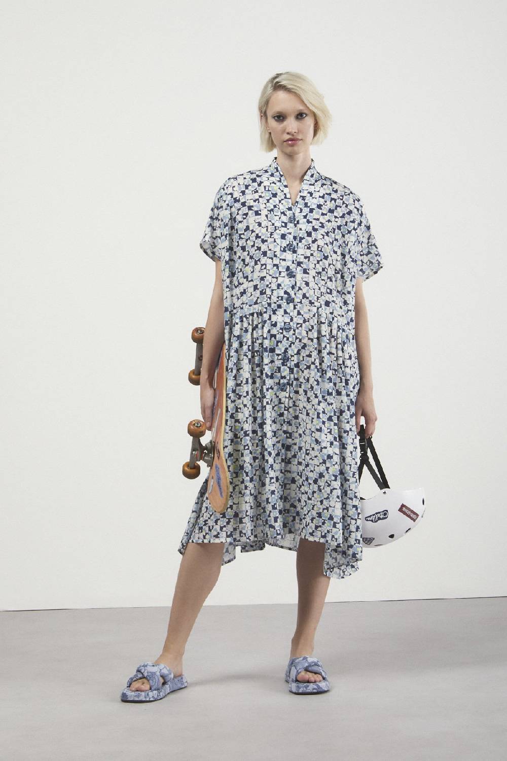 Ottod'Ame Printed Dress With Pleated Skirt