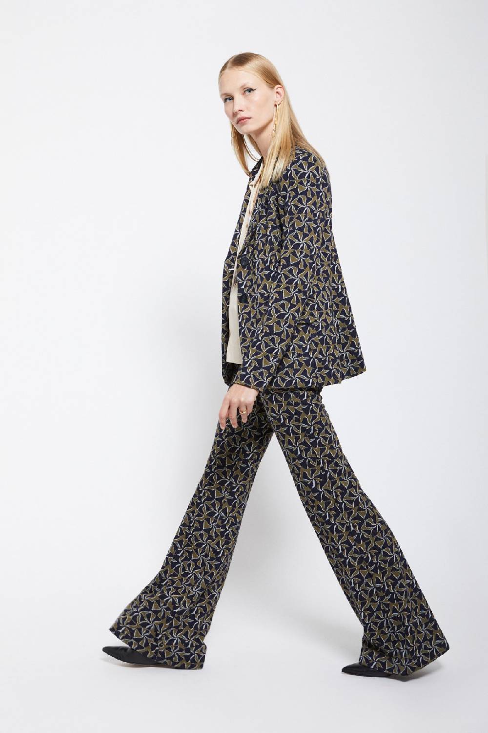 Ottod'Ame Printed Flare Trousers