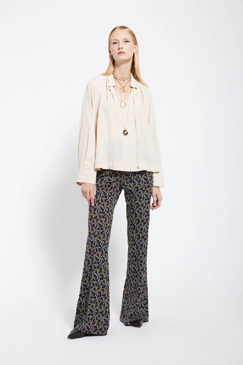 ottod'Ame Printed flare trousers