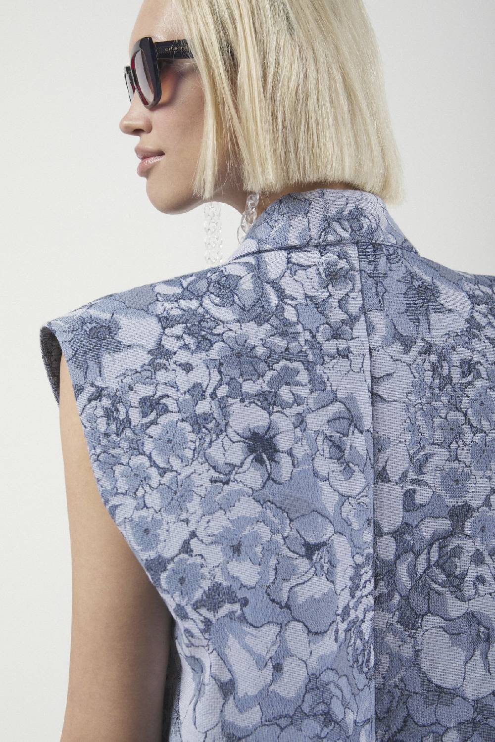 Ottod'Ame Printed Sleeveless Blazer