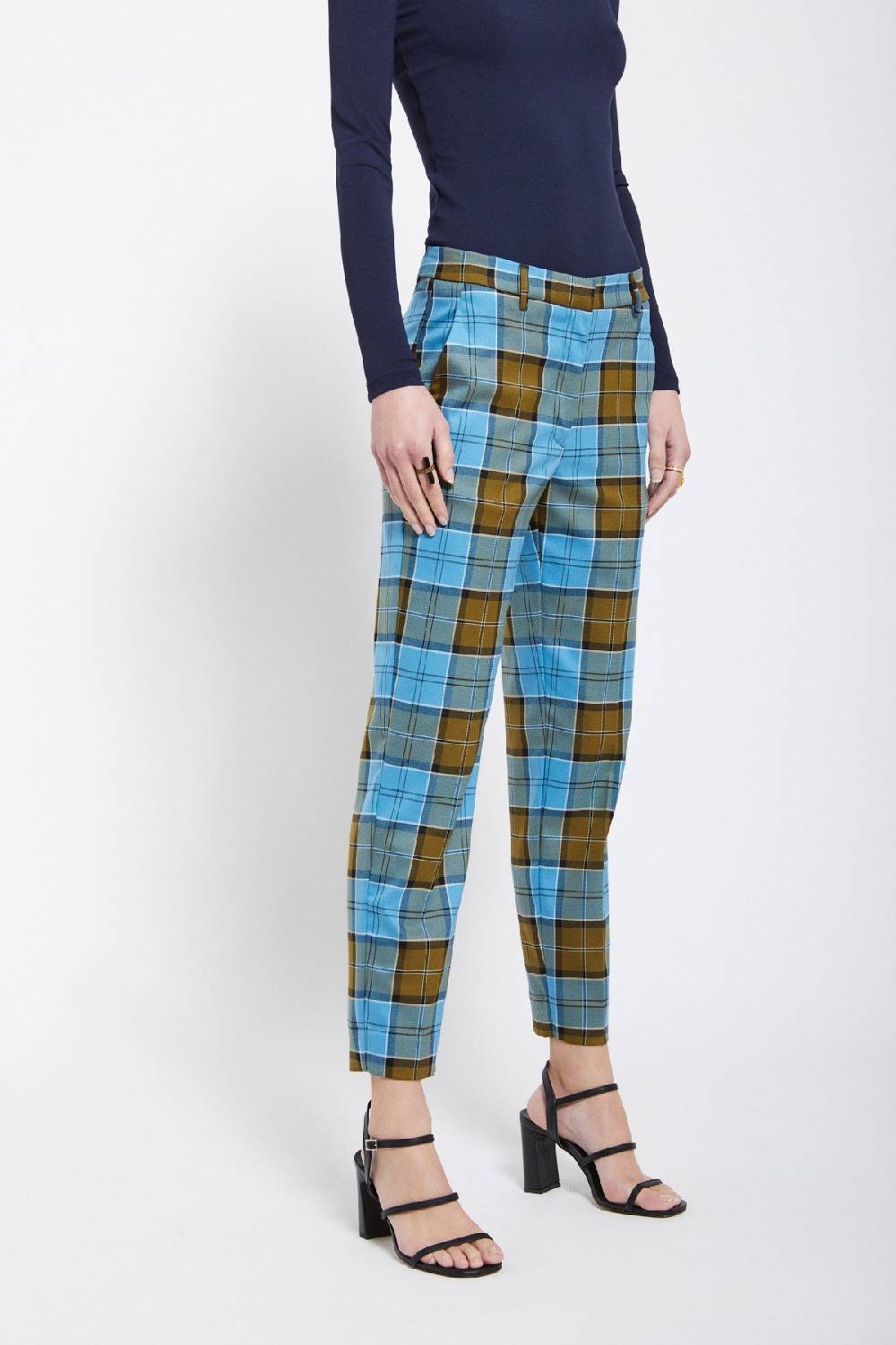 Ottod'Ame Printed Tartan Anlke Lenght Trousers