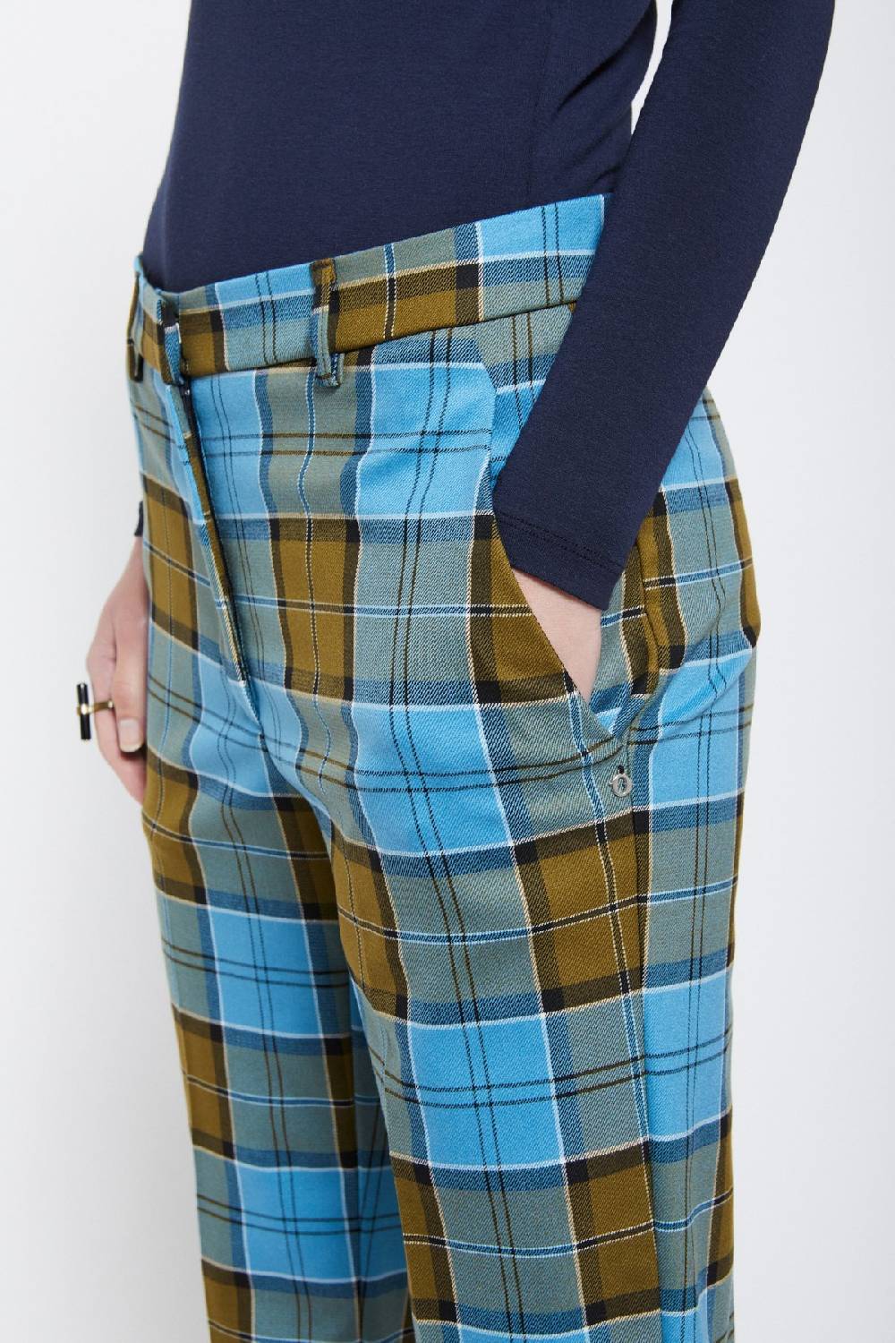 Ottod'Ame Printed Tartan Anlke Lenght Trousers