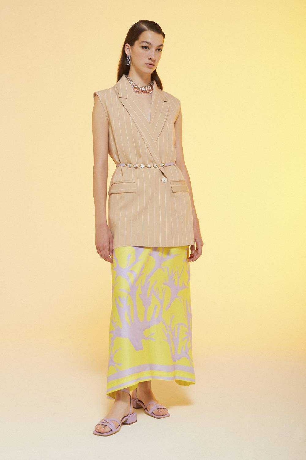 Ottod'Ame Printed Viscose Fluid Long Dress