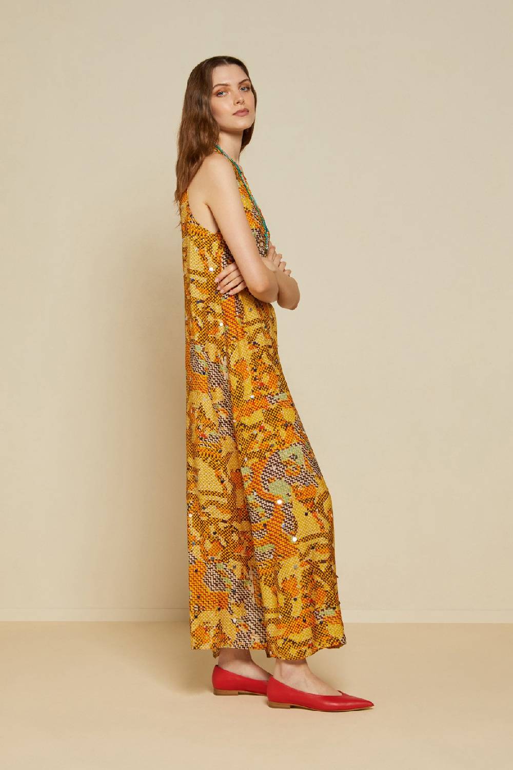 Ottod'Ame Printed Viscose Long Dress