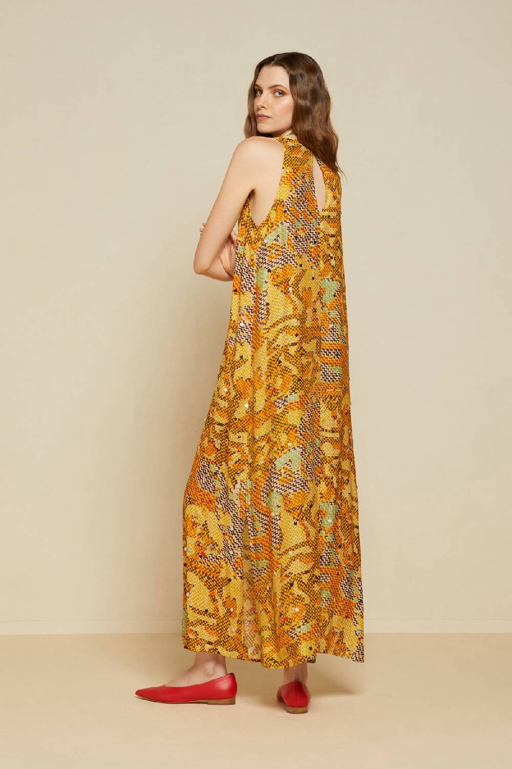 Ottod'Ame Printed Viscose Long Dress