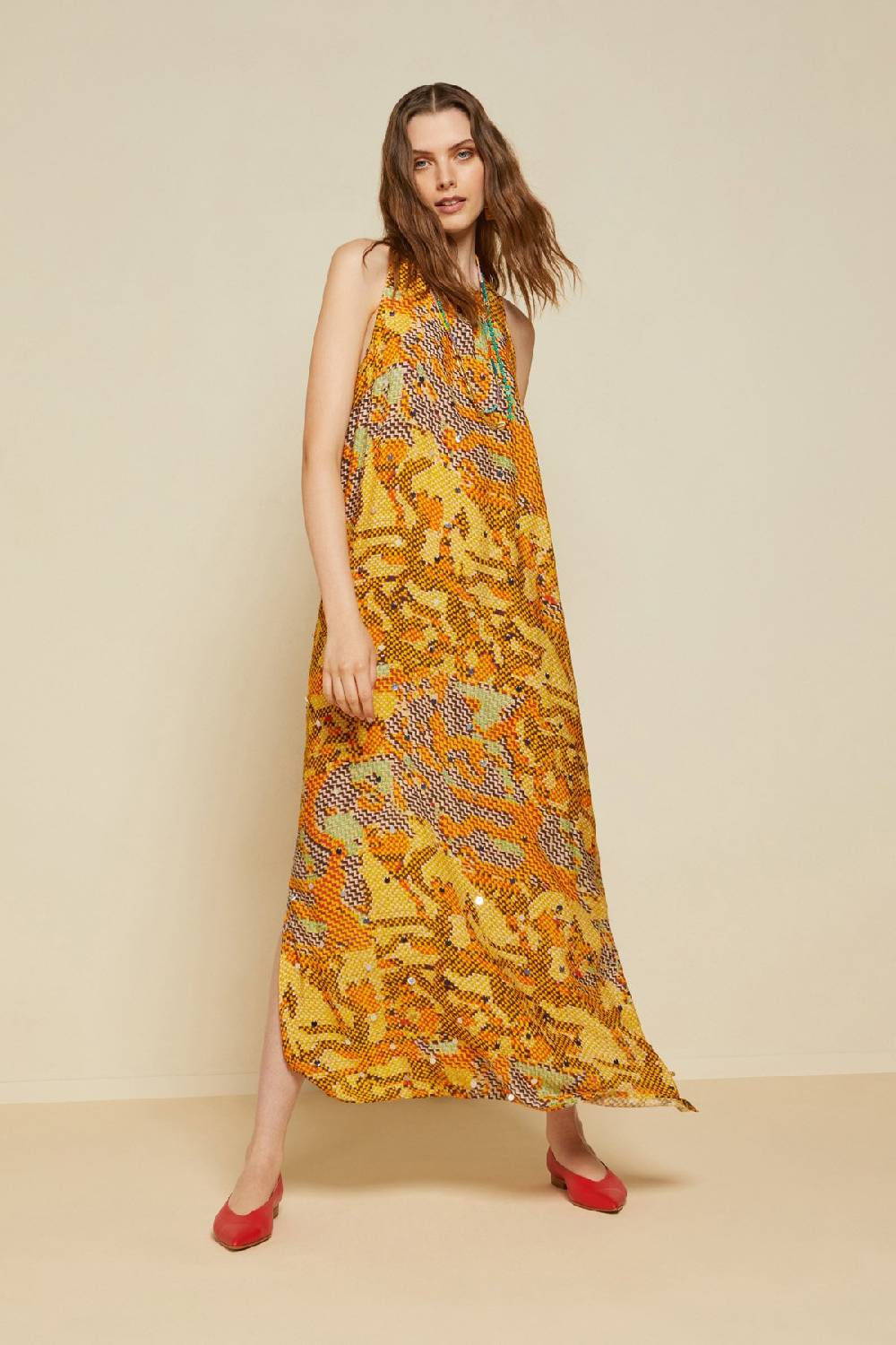 ottod'Ame Printed viscose long dress
