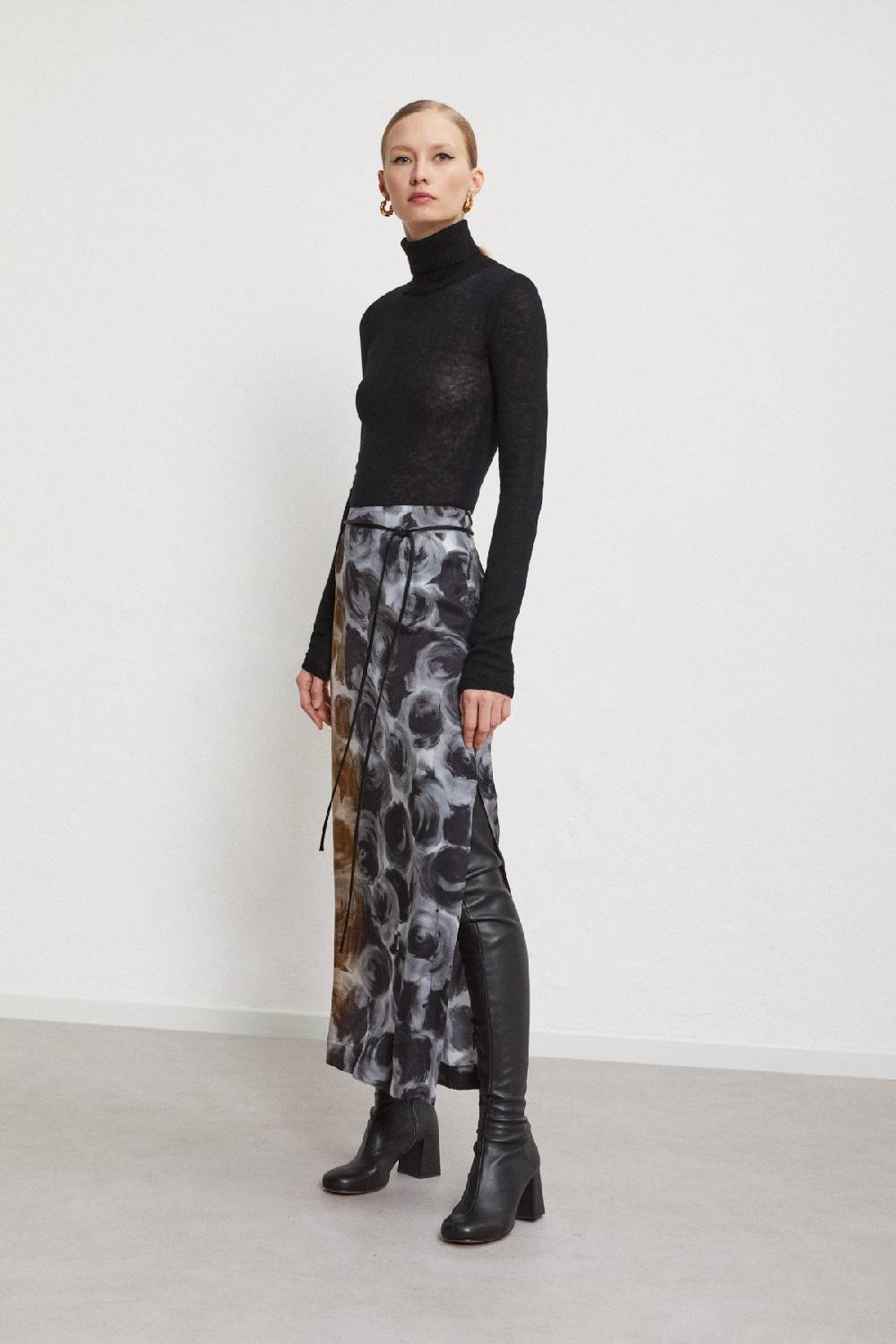 Ottod'Ame Printed Viscose Long Skirt