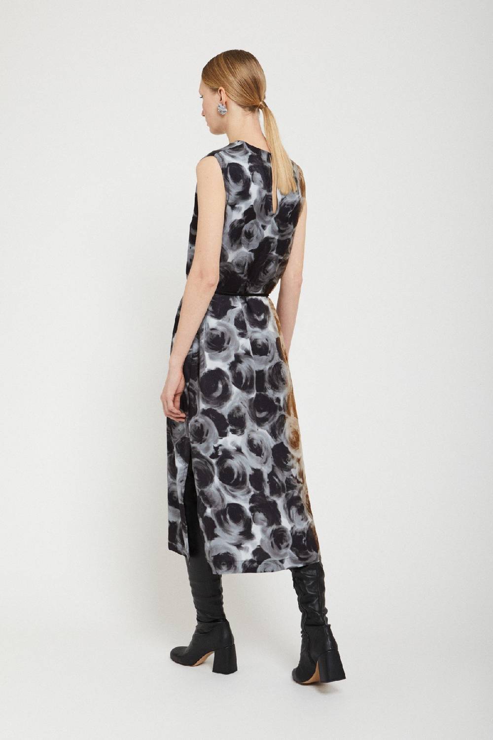Ottod'Ame Printed Viscose Midi Dress With Sash