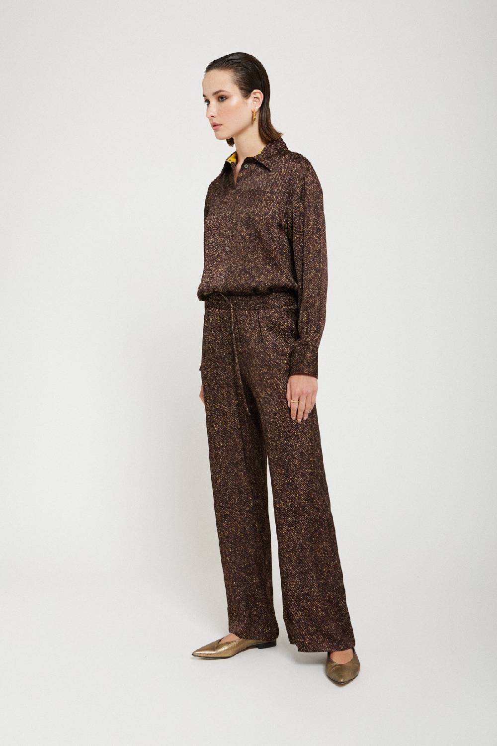 ottod'Ame Printed viscose palazzo trousers
