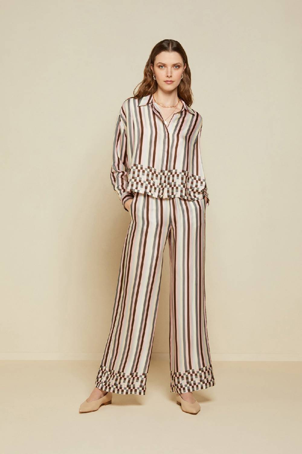 ottod'Ame Printed viscose palazzo trousers