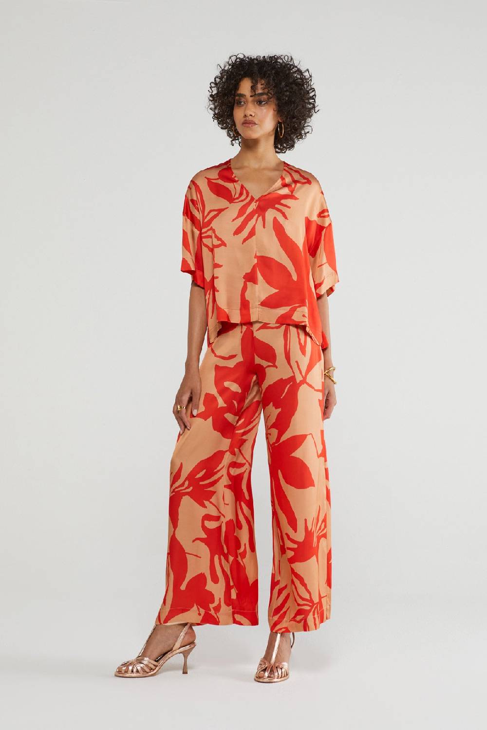 ottod'Ame Printed viscose trousers