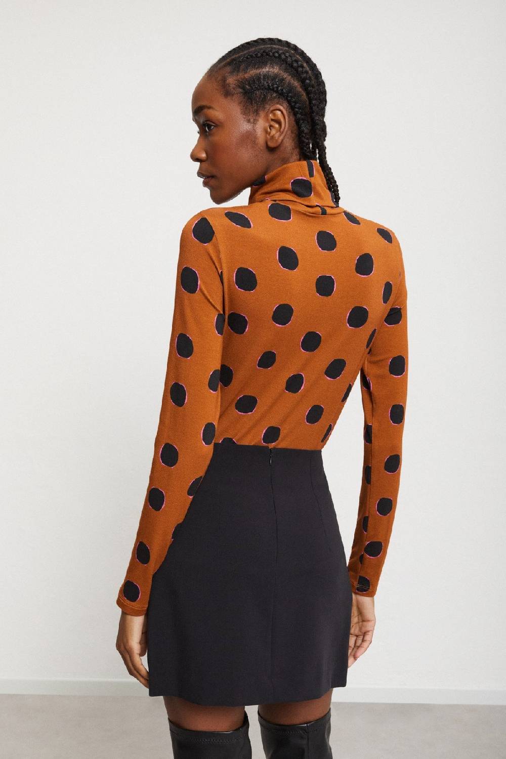 Ottod'Ame Printed Viscose Turtleneck T-shirt