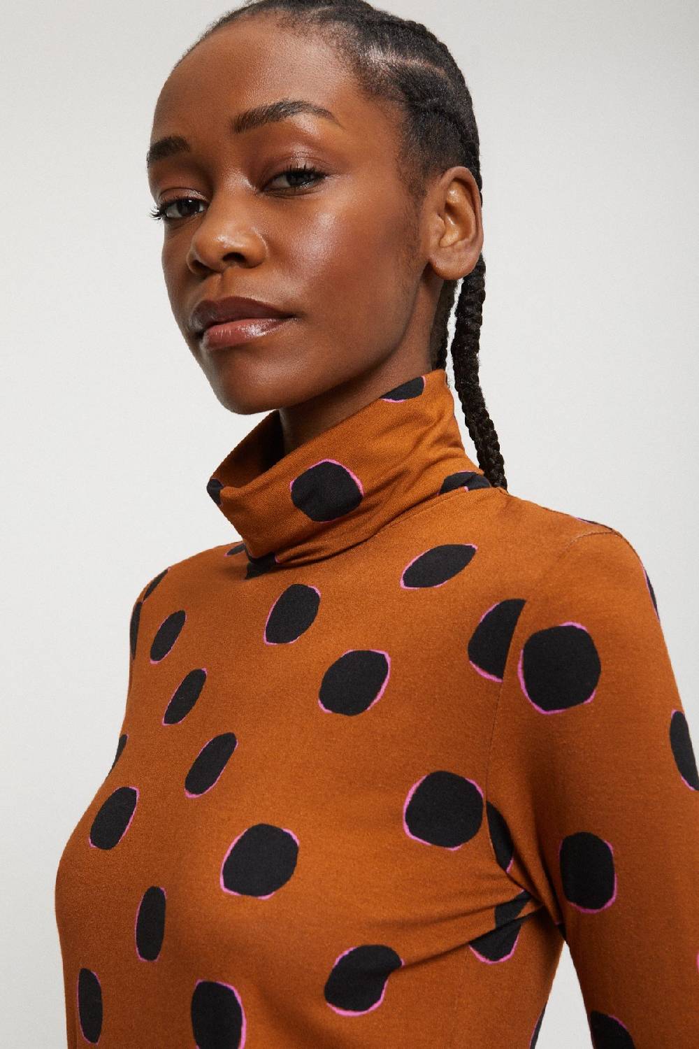 Ottod'Ame Printed Viscose Turtleneck T-shirt