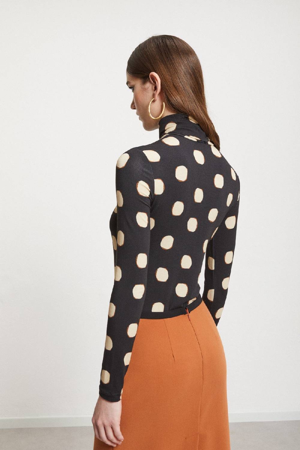 Ottod'Ame Printed Viscose Turtleneck T-shirt