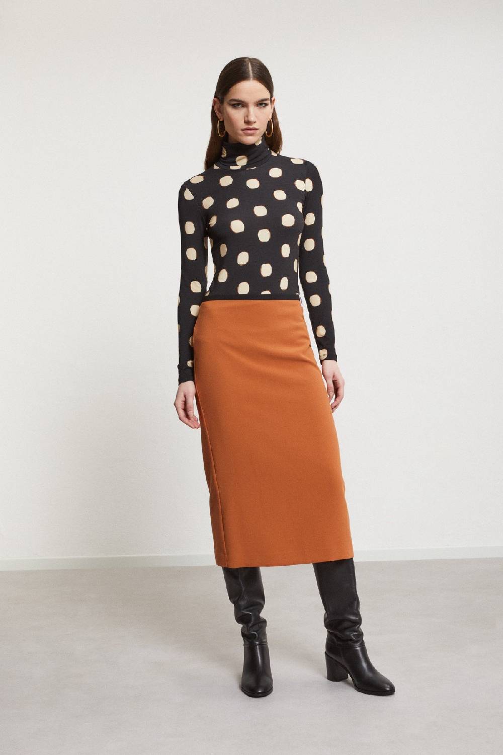 ottod'Ame Printed viscose turtleneck t-shirt