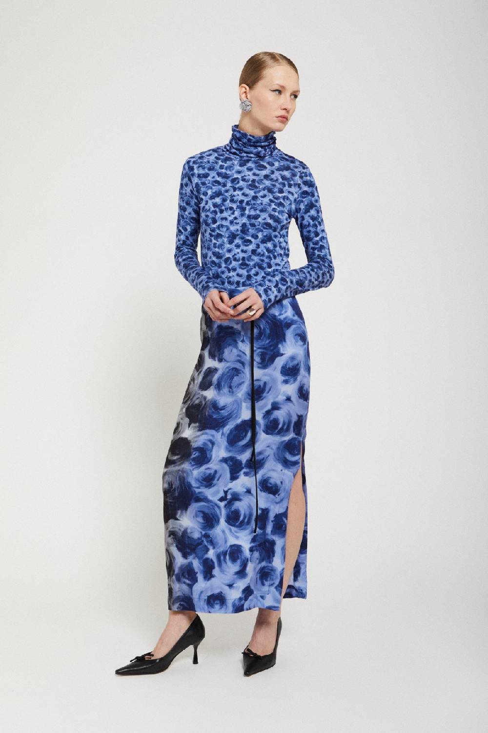 ottod'Ame Printed viscose turtleneck t-shirt