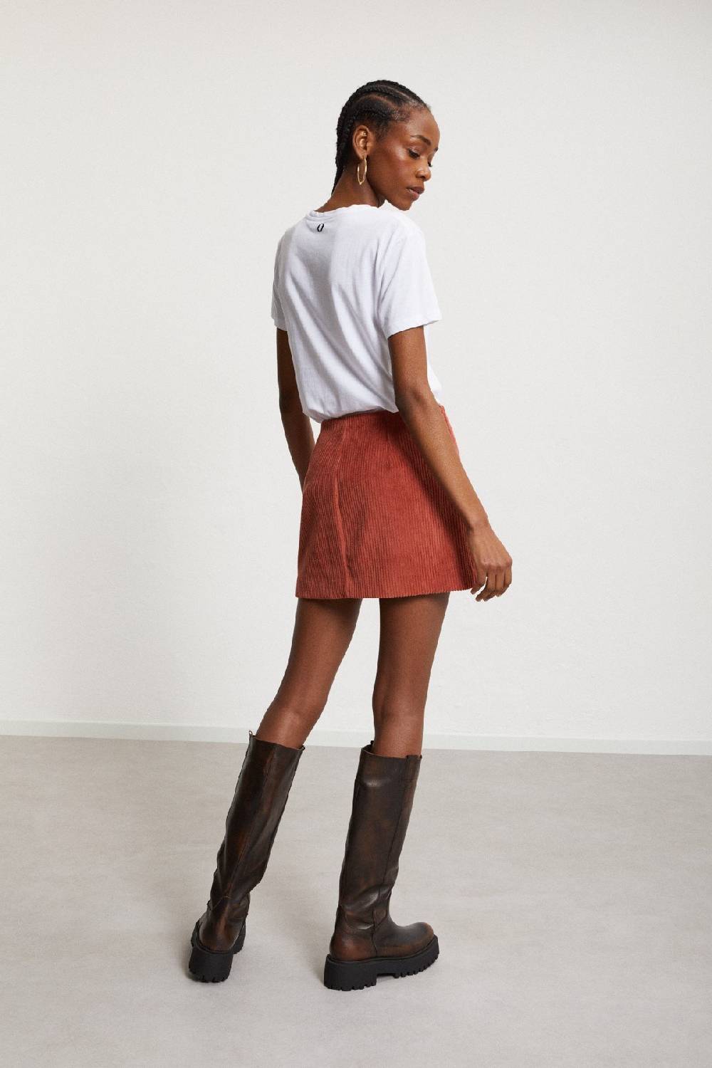 Ottod'Ame Ribbed Velvet Mini Skirt