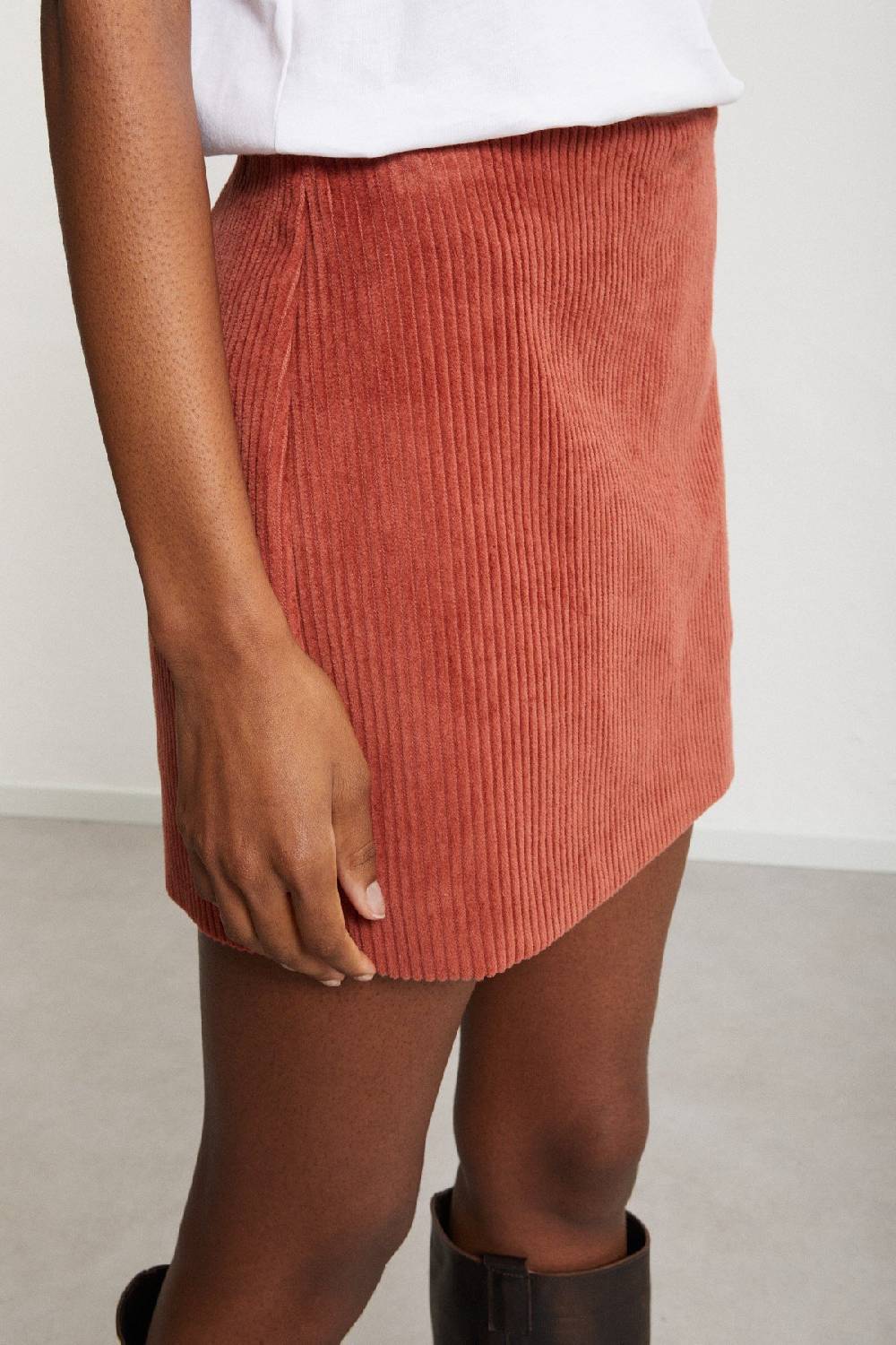 Ottod'Ame Ribbed Velvet Mini Skirt