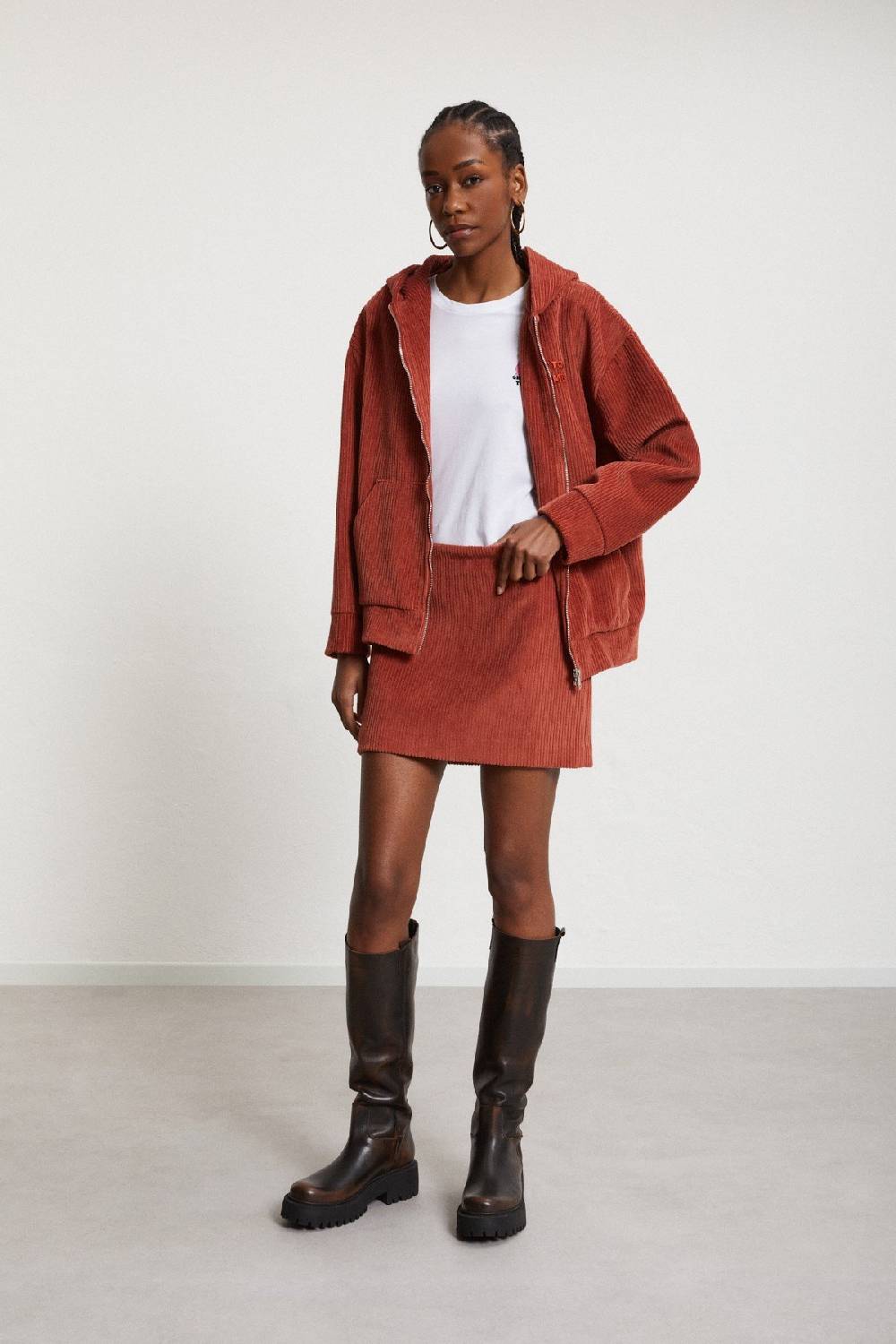 ottod'Ame Ribbed velvet mini skirt