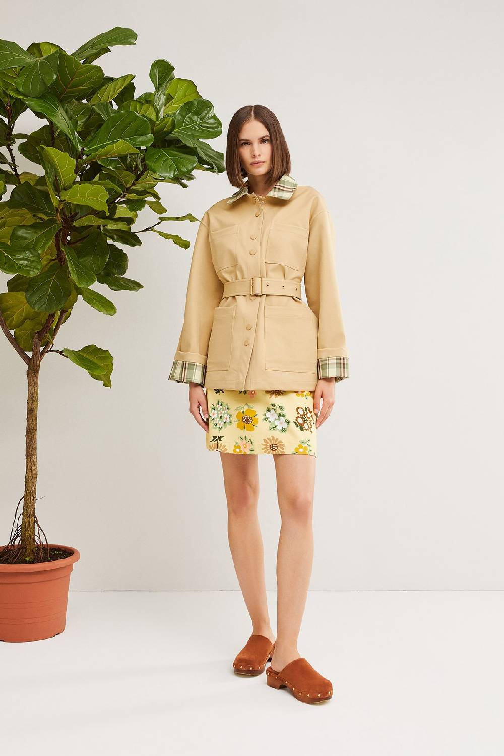 ottod'Ame Short trench coat with belt