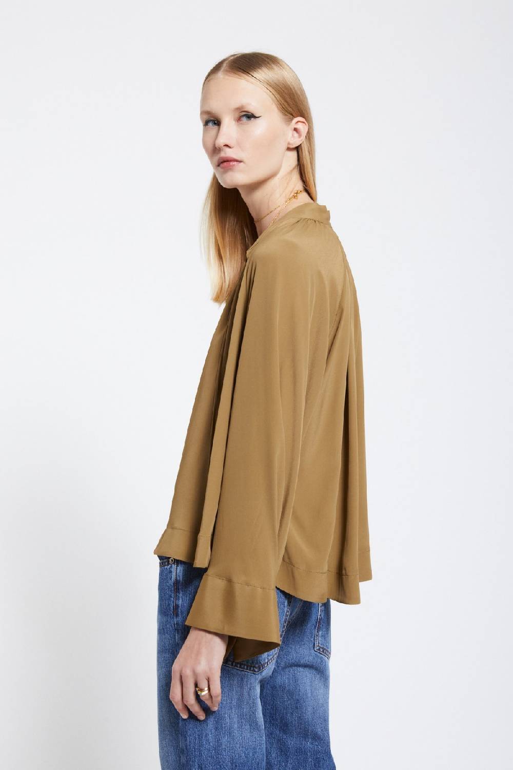 Ottod'Ame Silk-blend Blouse With Drawstring