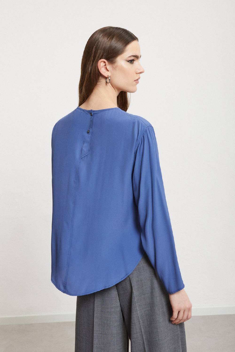 Ottod'Ame Silk-blend Blouse With Rounded Bottom