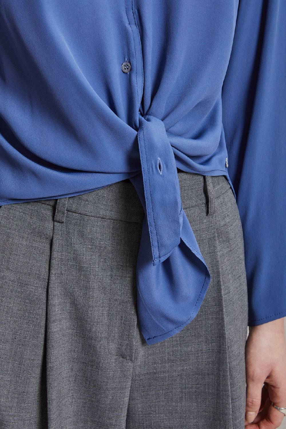 Ottod'Ame Silk-blend Blouse With Rounded Bottom