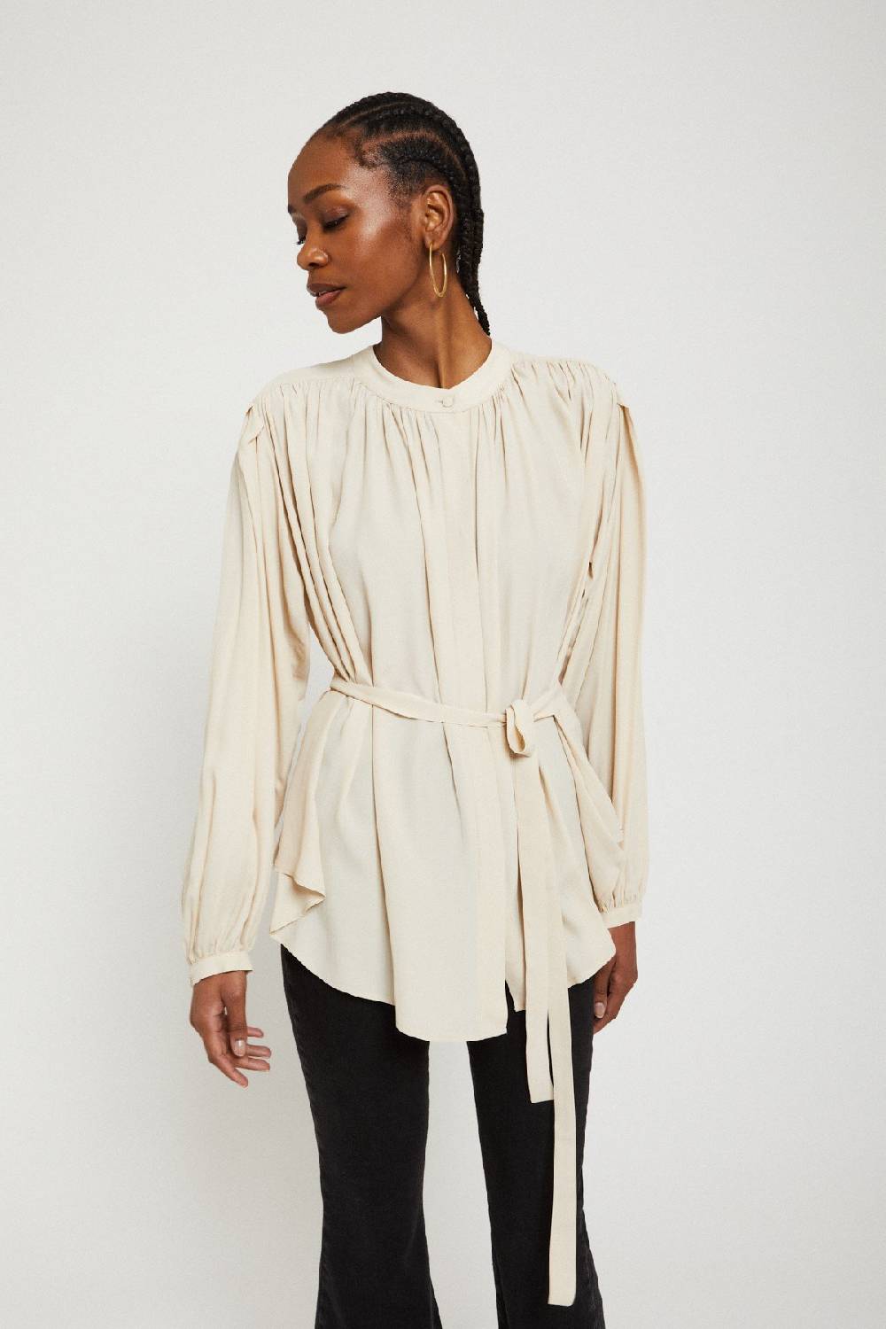 Ottod'Ame Silk-blend Draped Blouse
