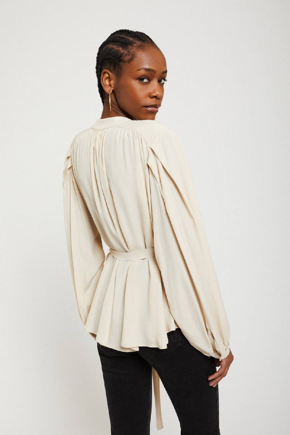 Ottod'Ame Silk-blend Draped Blouse