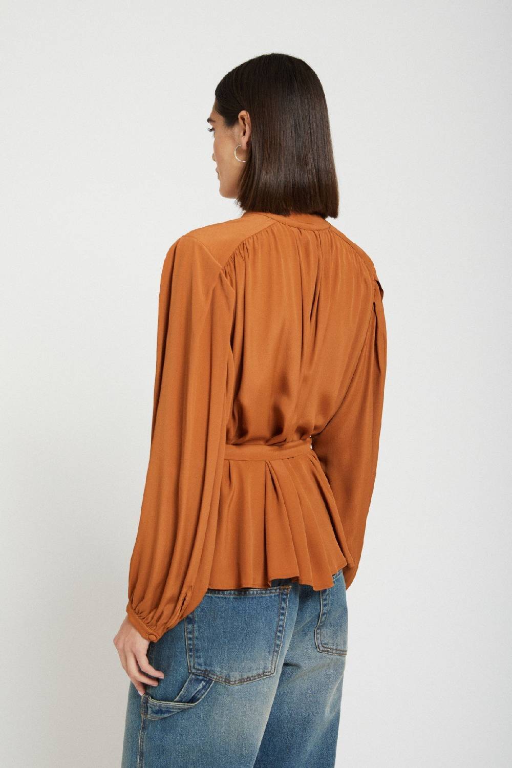Ottod'Ame Silk-blend Draped Blouse