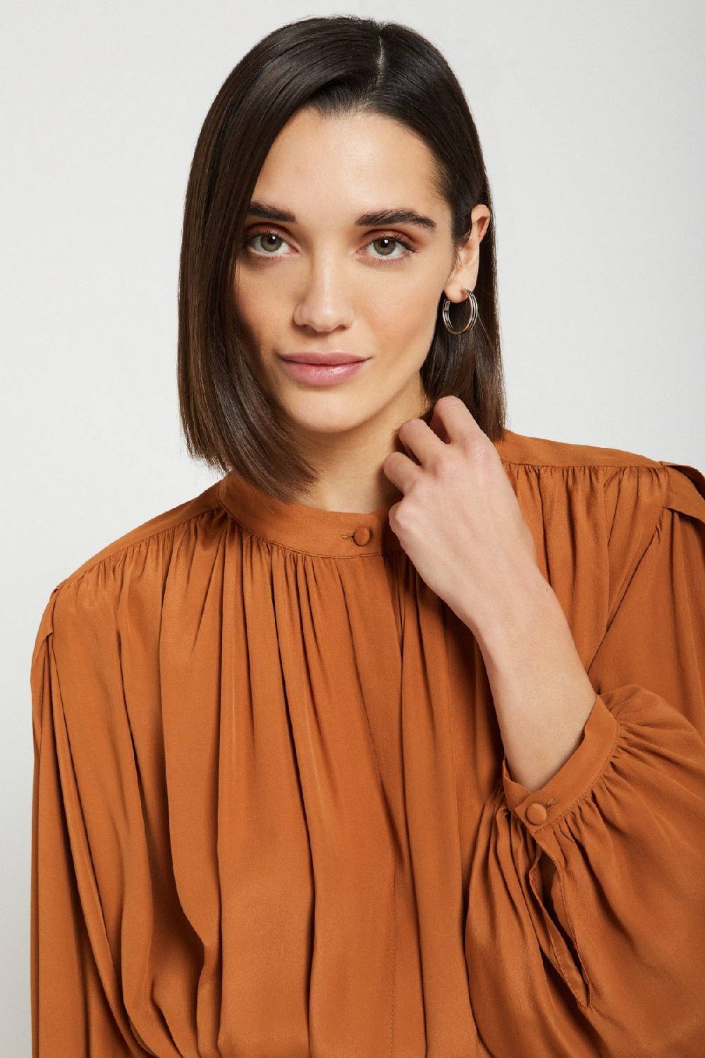 Ottod'Ame Silk-blend Draped Blouse