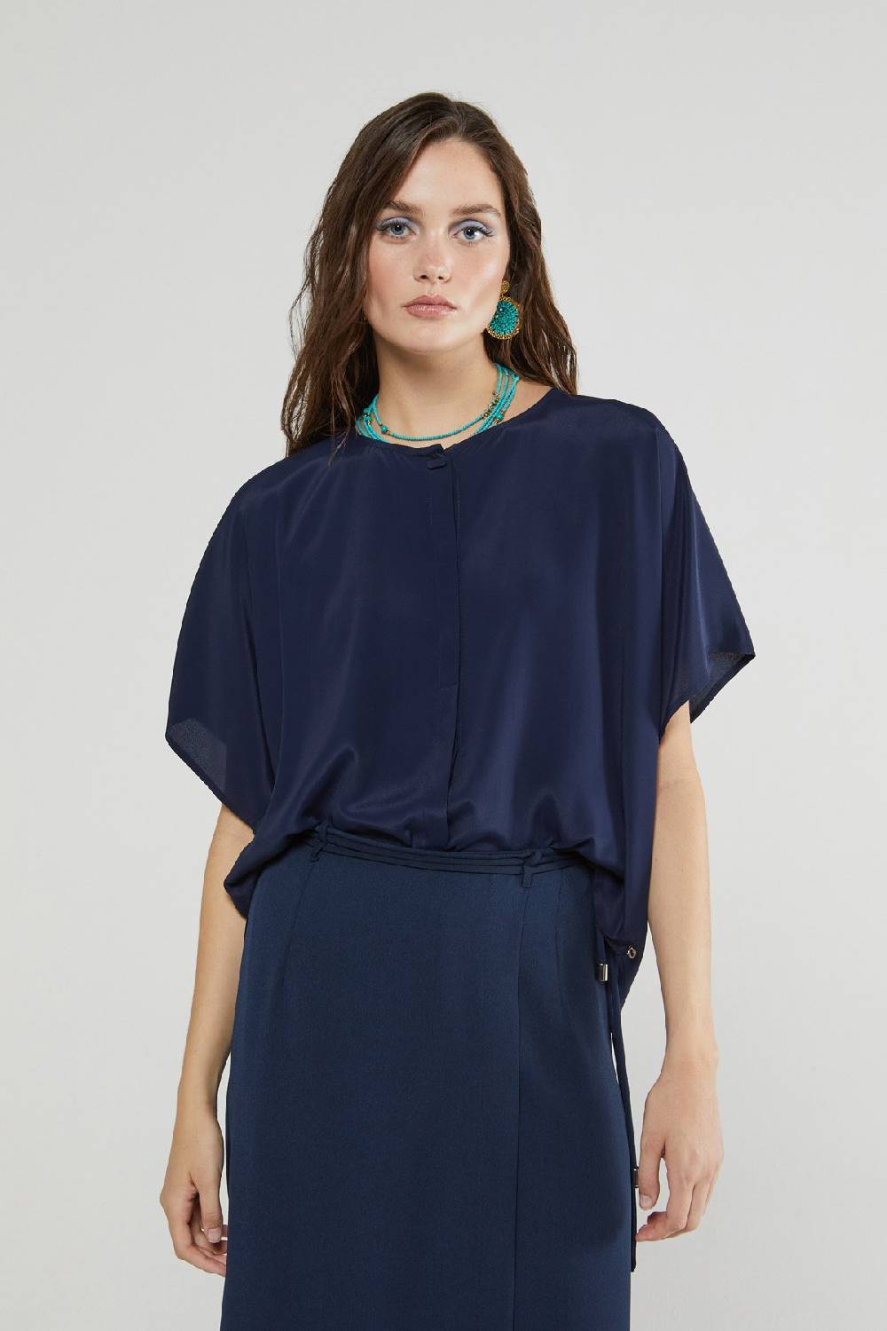 Ottod'Ame Silk Blend Half-sleeve Shirt