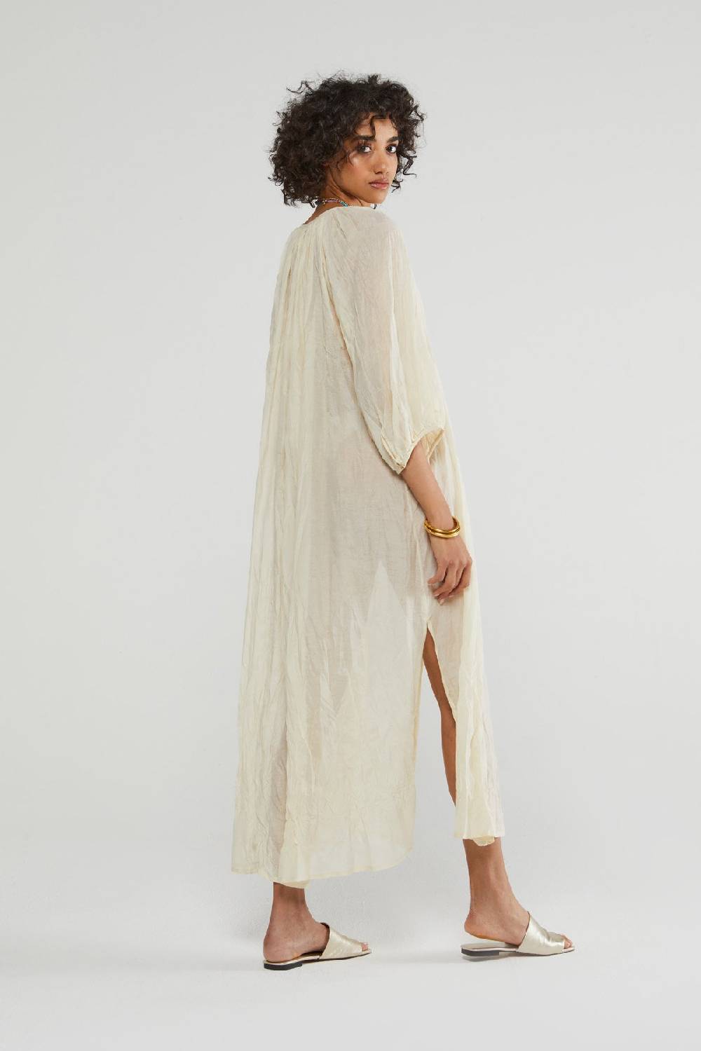 Ottod'Ame Silk Blend Long Chemisier Dress