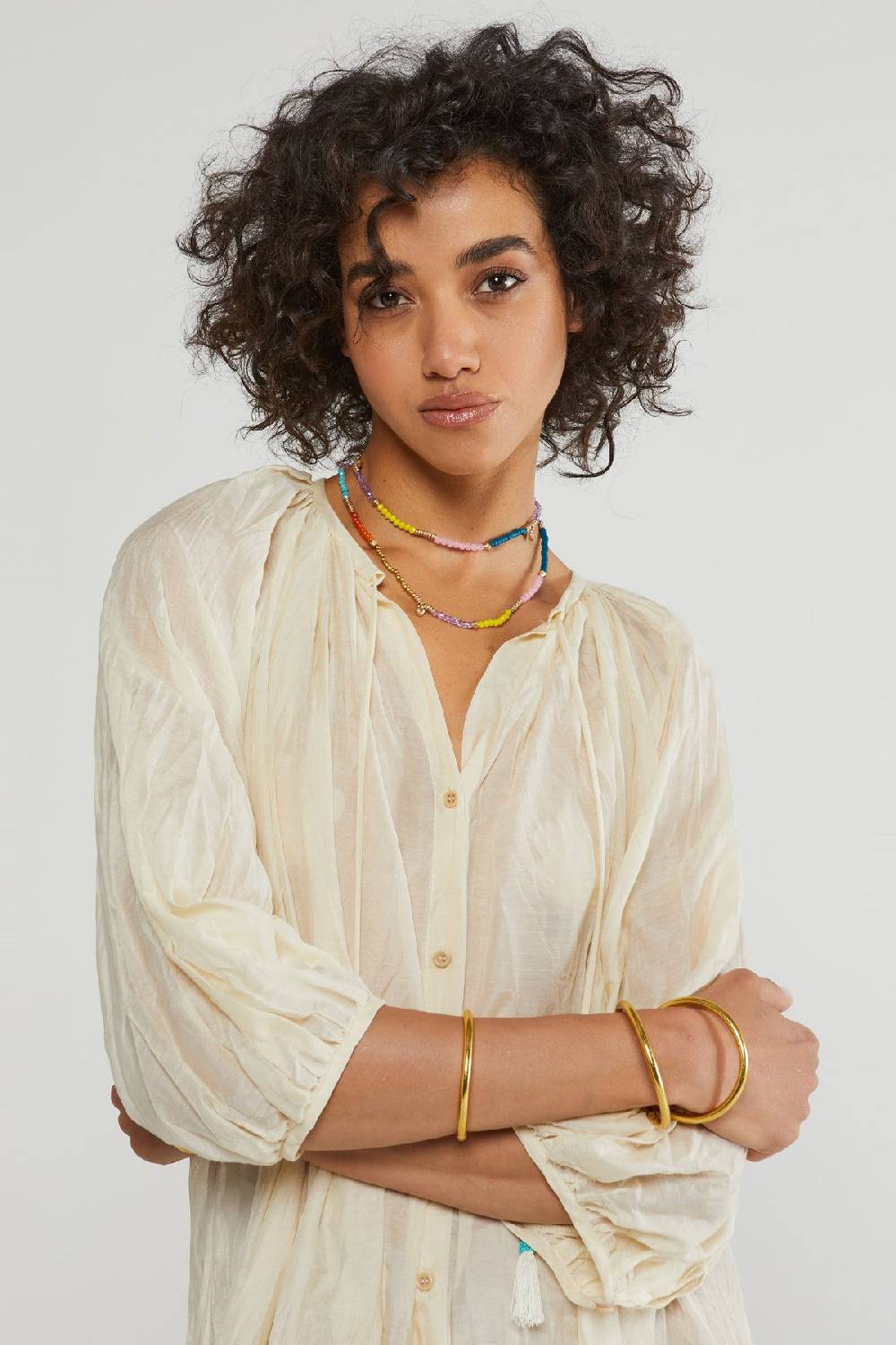 Ottod'Ame Silk Blend Long Chemisier Dress